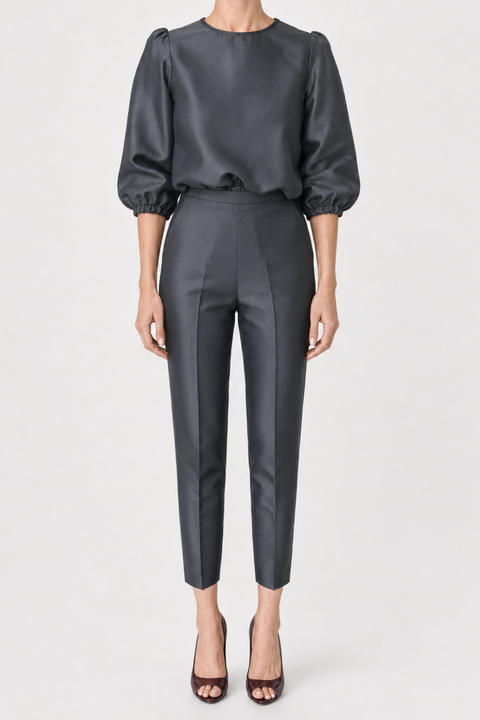 Zip Back High Waisted Skinny Cigarette Pant - P7005