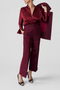 Open Front Blouse with 3/4 Sleeves - T3008