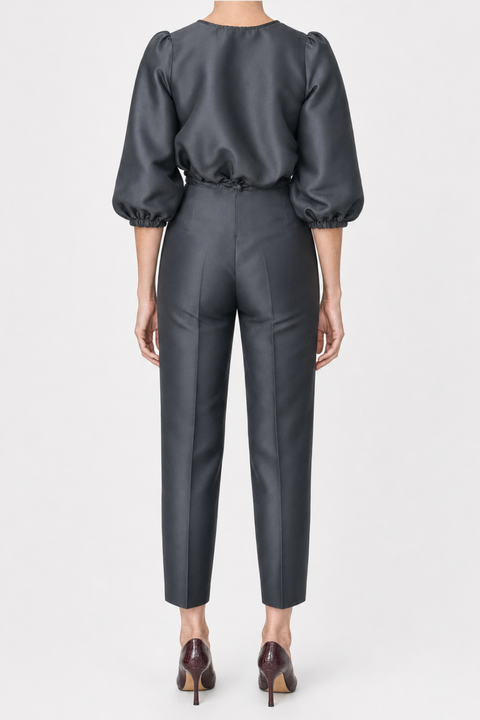 Zip Back High Waisted Skinny Cigarette Pant - P7005